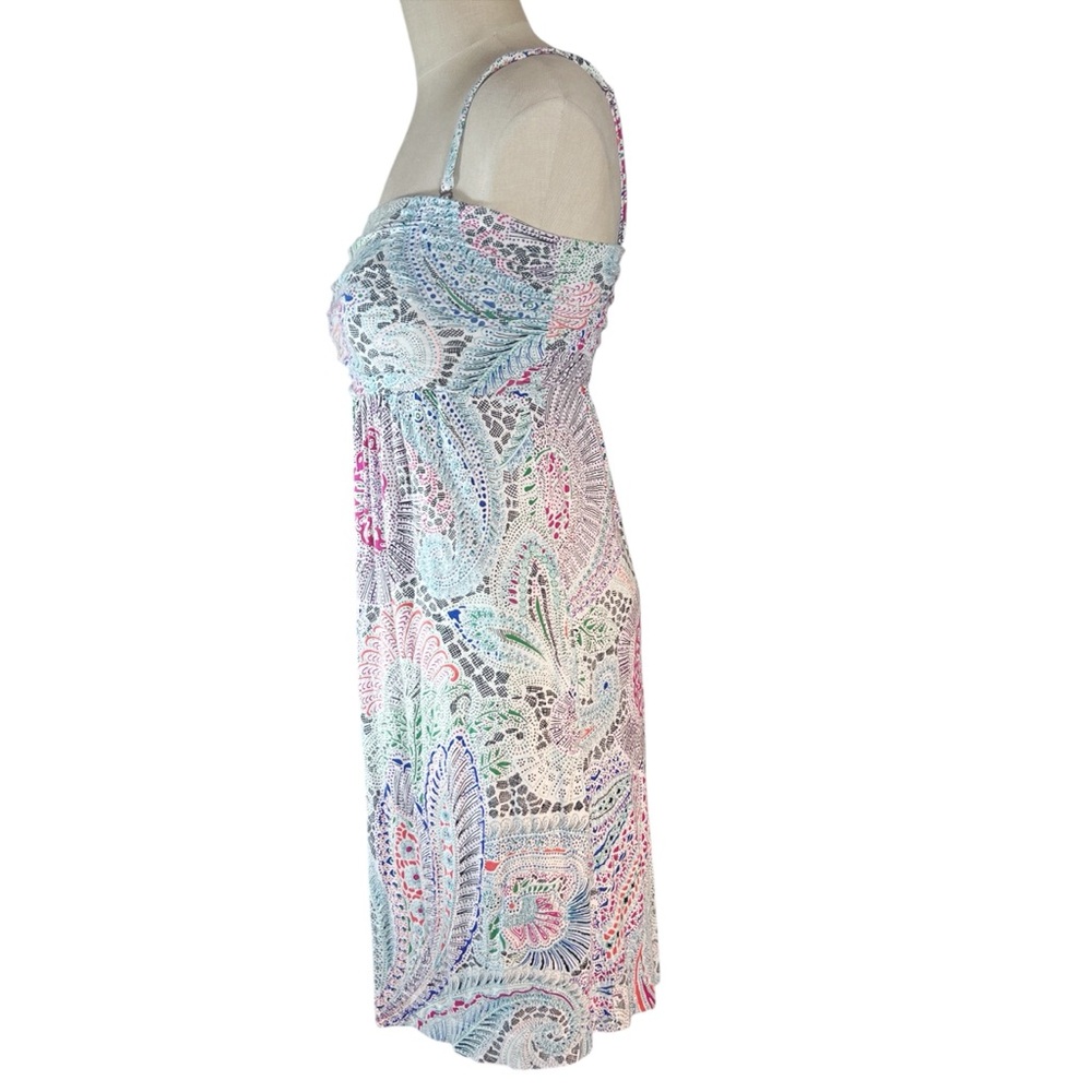 Soma Paisley Spaghetti Strap / Strapless Convertible Knit Dress Sz XS EUC - Picture 5 of 7